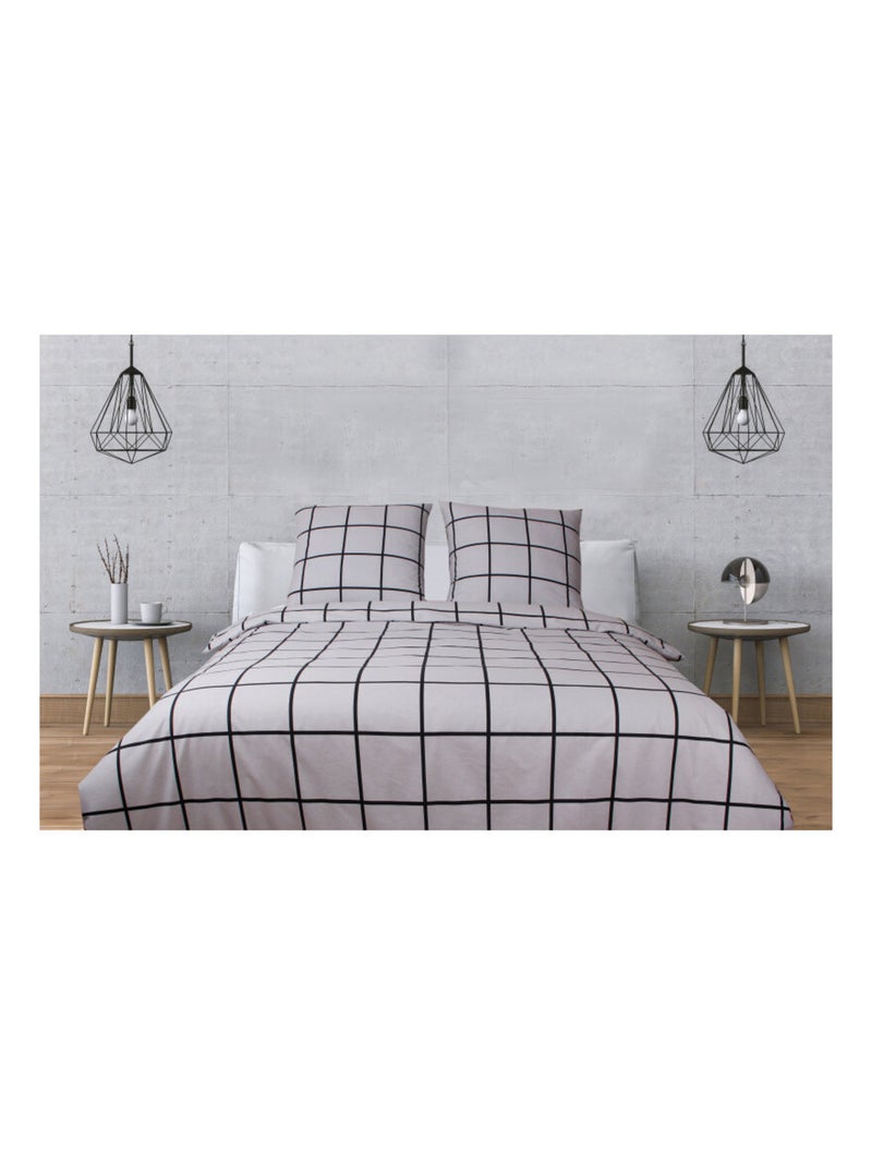 Housse de couette - Blanc avenue Paris - 100 % Coton 57 Fils/cm² Gris - Kiabi
