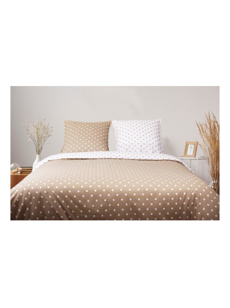 Housse de couette - Blanc avenue Paris - 100 % Coton 57 Fils/cm² Gris taupe - Kiabi