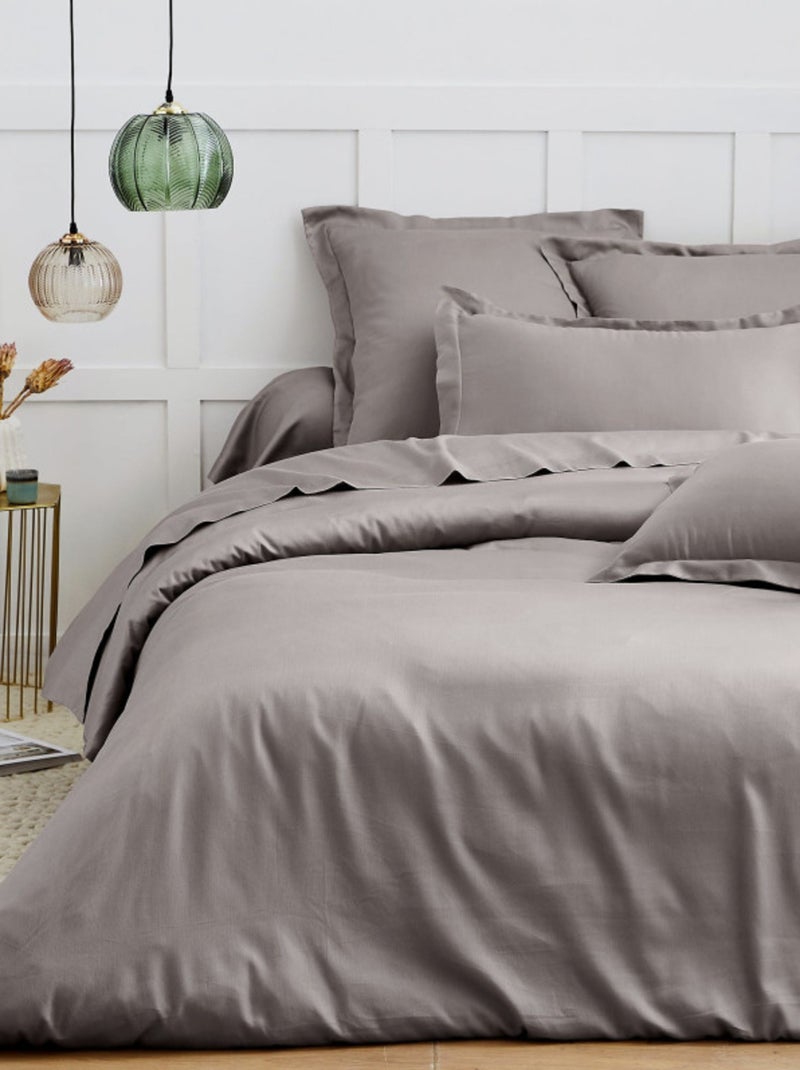 Housse de couette - Blanc avenue Paris - 100% Satin de coton Peigné" / 80 fils/cm² Gris - Kiabi