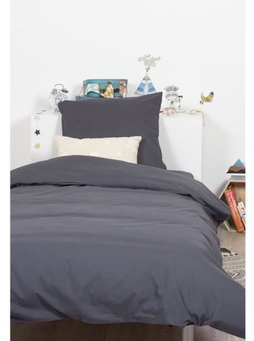 Housse de couette - comptoir des tisseurs - 140x200 cm - gris bitume - poly coton - douceur - Kiabi Housse de couette - comptoir des tisseurs - 140x200 cm - gris bitume - poly coton - douceur - Kiabi