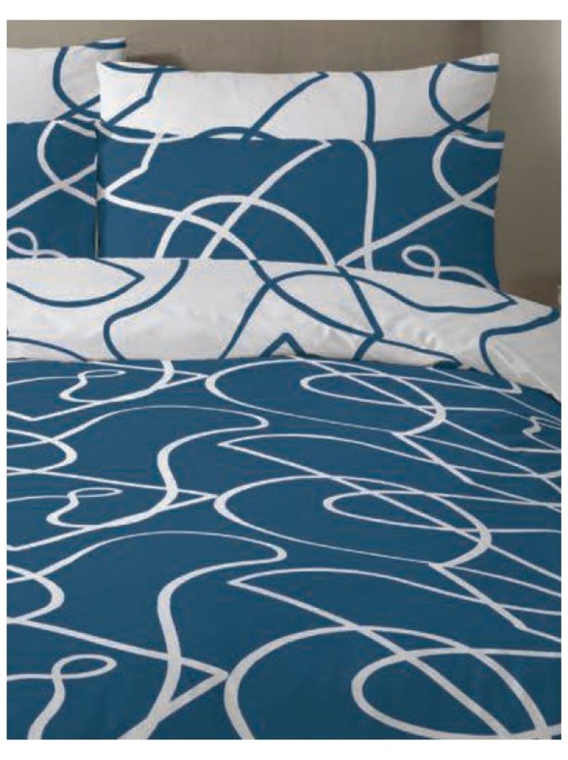 Housse de couette - Copenhagen - 100 % Coton 57 Fils/cm² Bleu - Kiabi