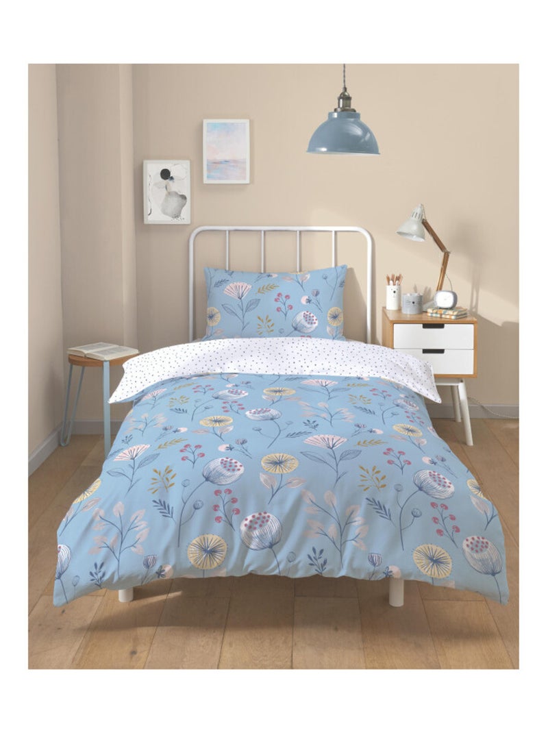 Housse de couette - Copenhagen - 100 % Coton 57 Fils/cm² Bleu - Kiabi