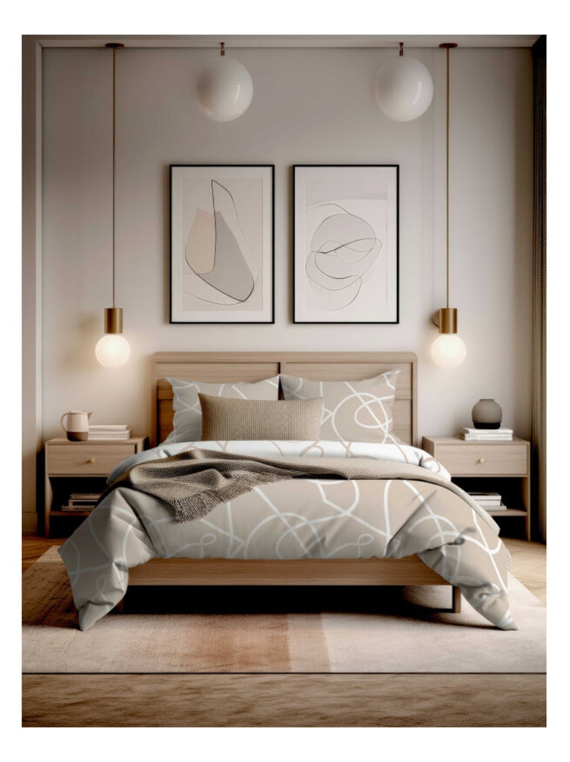 Housse de couette - Copenhagen - 100 % Coton 57 Fils/cm² Gris - Kiabi