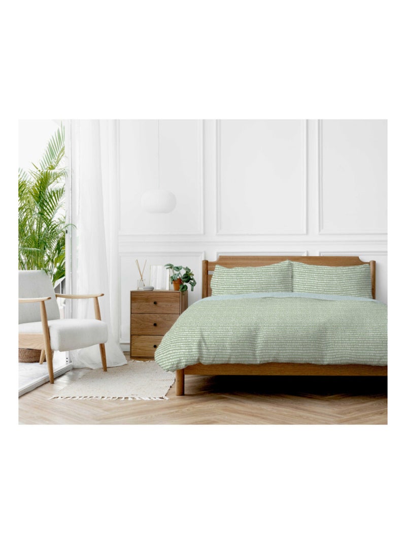 Housse de couette - Copenhagen - 100 % Coton 57 Fils/cm² Vert Sauge - Kiabi