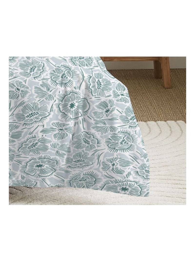 Housse de couette - Coton Pur - 100 % Coton 57 Fils/cm² Bleu céladon - Kiabi