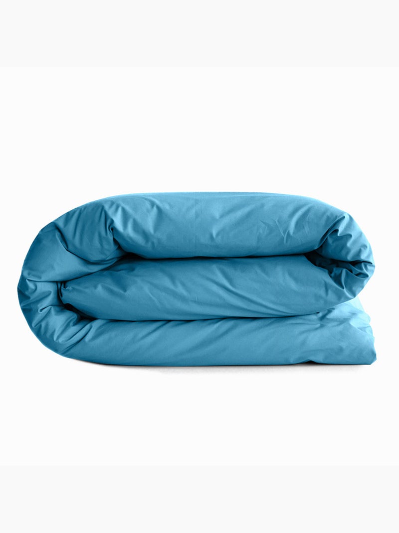 Housse de couette - Coton Pur - 100 % Coton 57 Fils/cm² Bleu turquoise - Kiabi