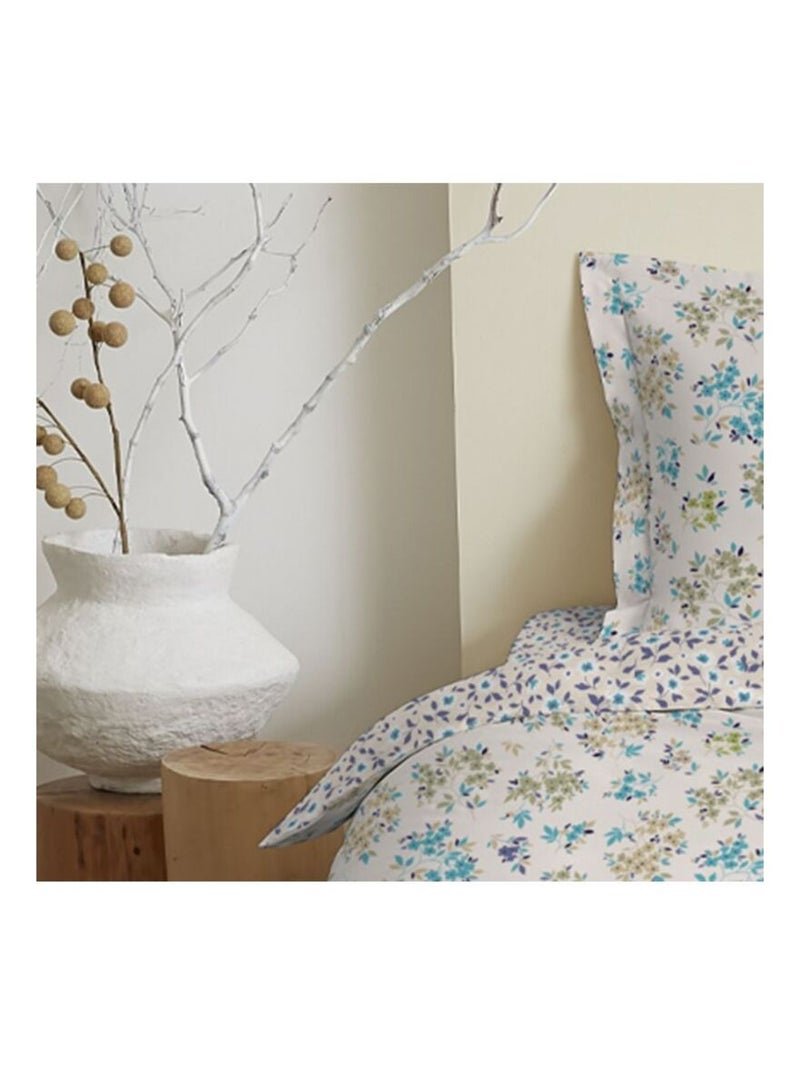 Housse de couette - Coton Pur - 100 % Coton 57 Fils/cm² Bleu turquoise - Kiabi