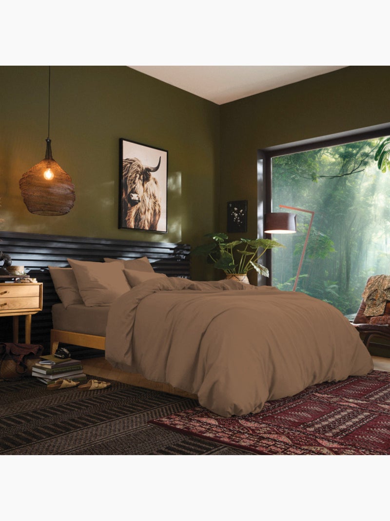 Housse de couette - Coton Pur - 100 % Coton 57 Fils/cm² Gris taupe - Kiabi