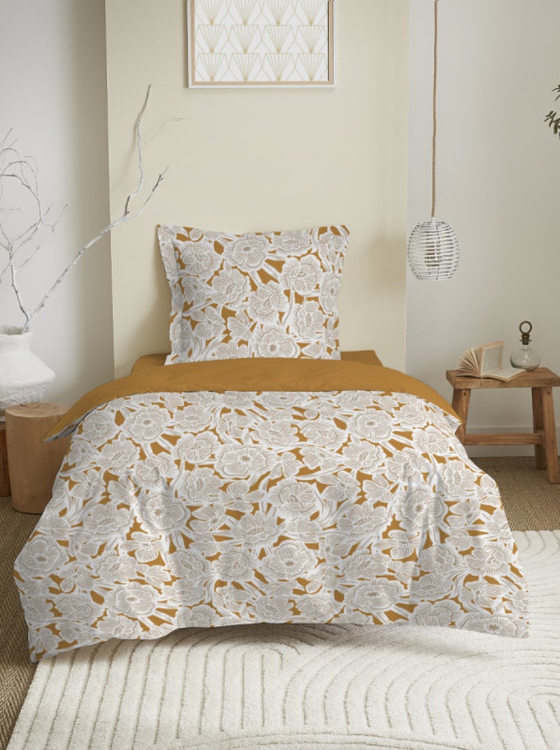 Housse de couette - Coton Pur - 100 % Coton 57 Fils/cm² Jaune moutarde - Kiabi