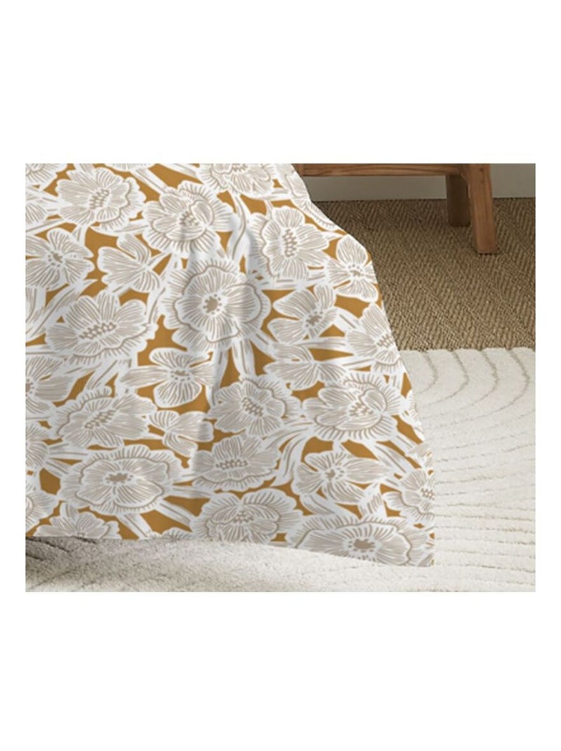 Housse de couette - Coton Pur - 100 % Coton 57 Fils/cm² Jaune moutarde - Kiabi