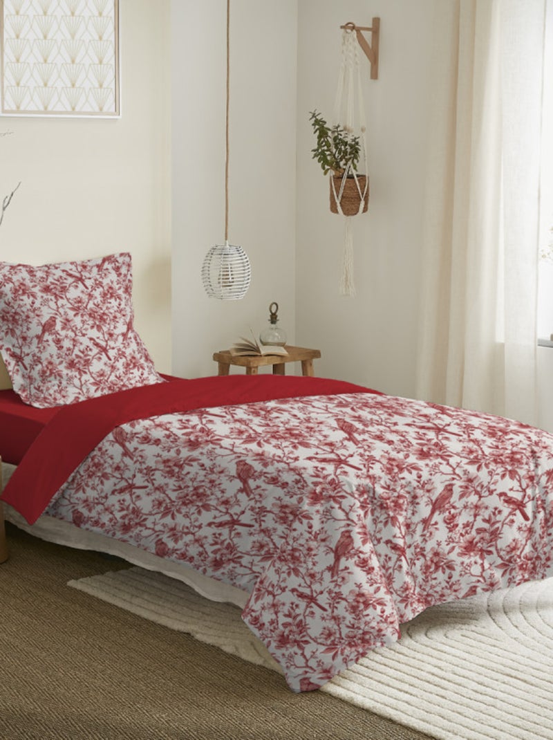 Housse de couette - Coton Pur - 100 % Coton 57 Fils/cm² Rouge - Kiabi