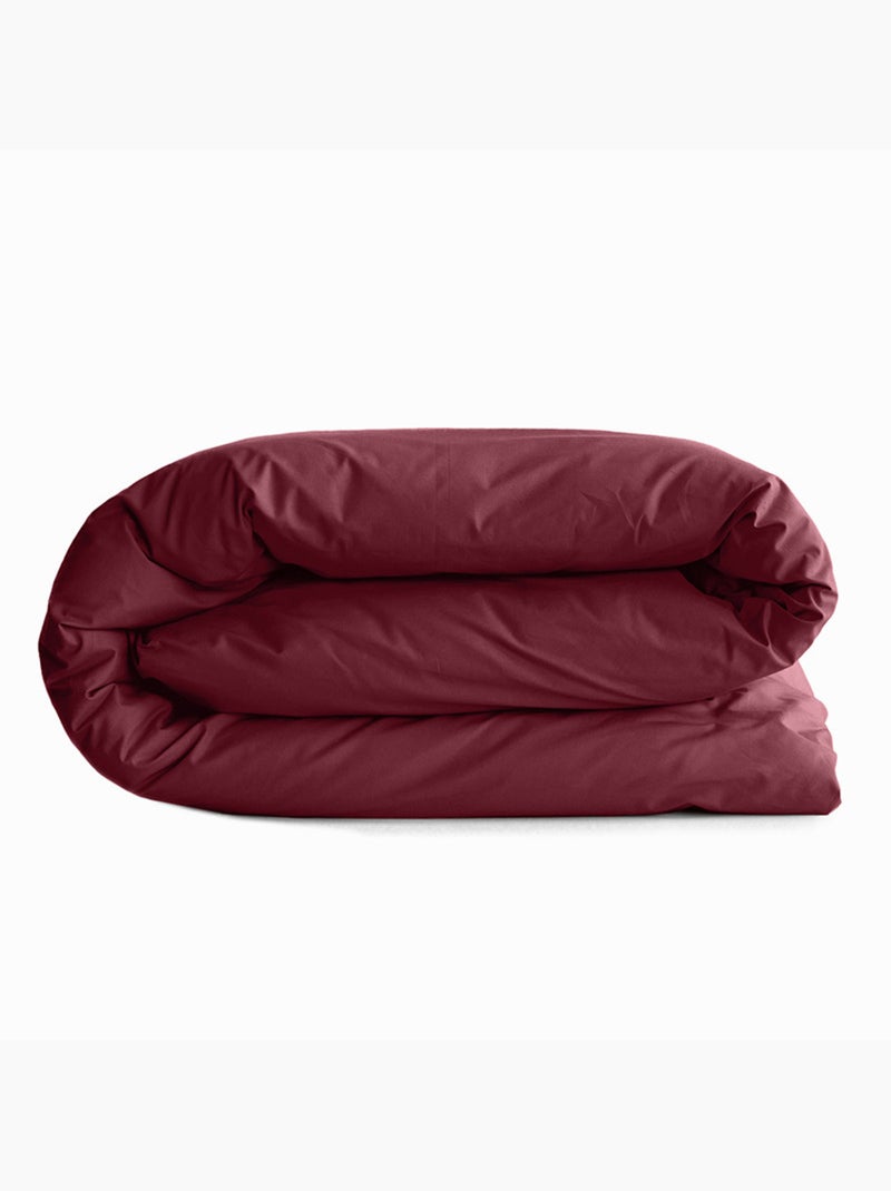 Housse de couette - Coton Pur - 100 % Coton 57 Fils/cm² Rouge grenat - Kiabi