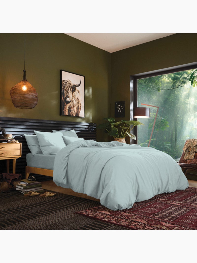 Housse de couette - Coton Pur - 100 % Coton 57 Fils/cm² Vert menthe - Kiabi