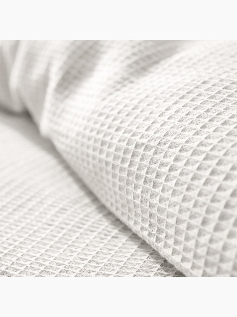 Housse de couette - Coton Pur - 100 % Coton Nid d'abeille Blanc - Kiabi