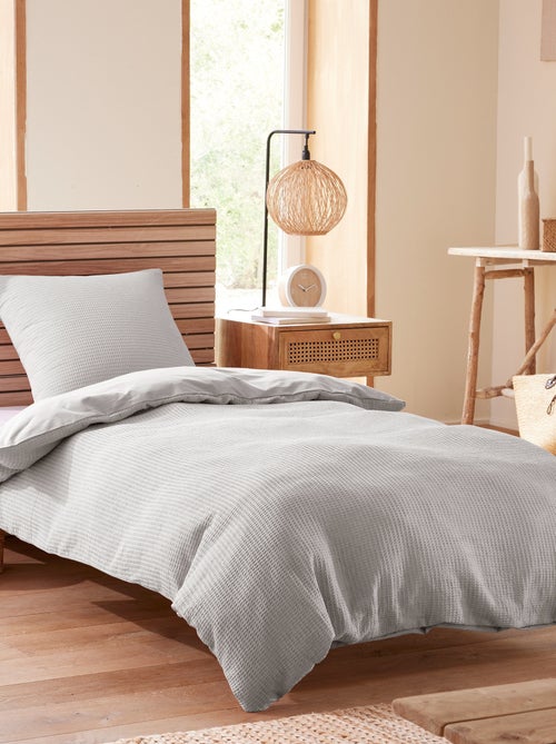 Housse de couette - Coton Pur - 100 % Coton Nid d'abeille - Kiabi