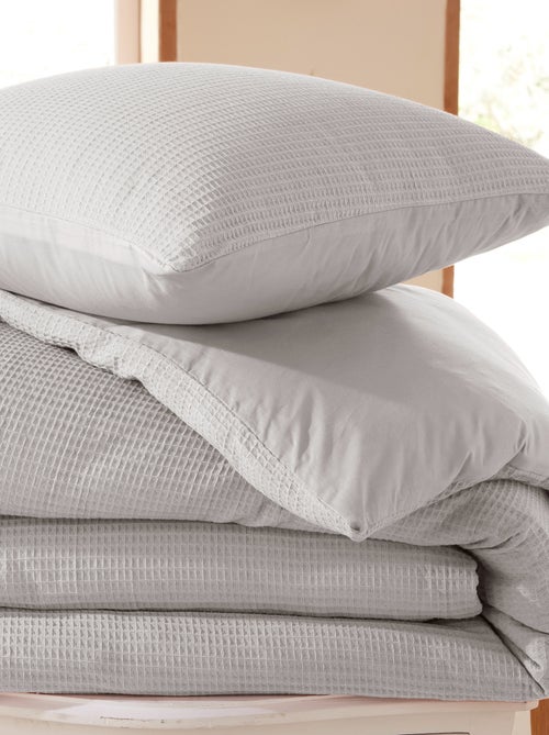 Housse de couette - Coton Pur - 100 % Coton Nid d'abeille - Kiabi