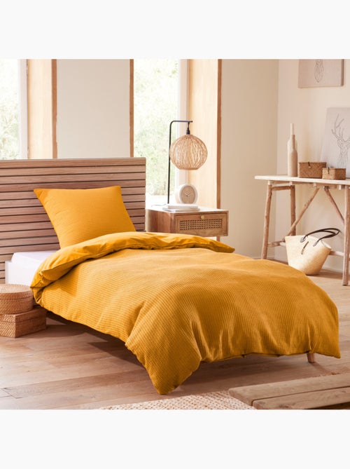 Housse de couette - Coton Pur - 100 % Coton Nid d'abeille - Kiabi