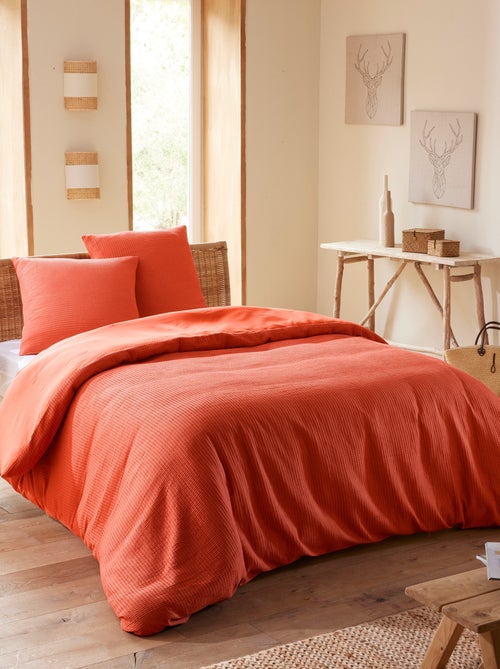 Housse de couette - Coton Pur - 100 % Coton Nid d'abeille - Kiabi