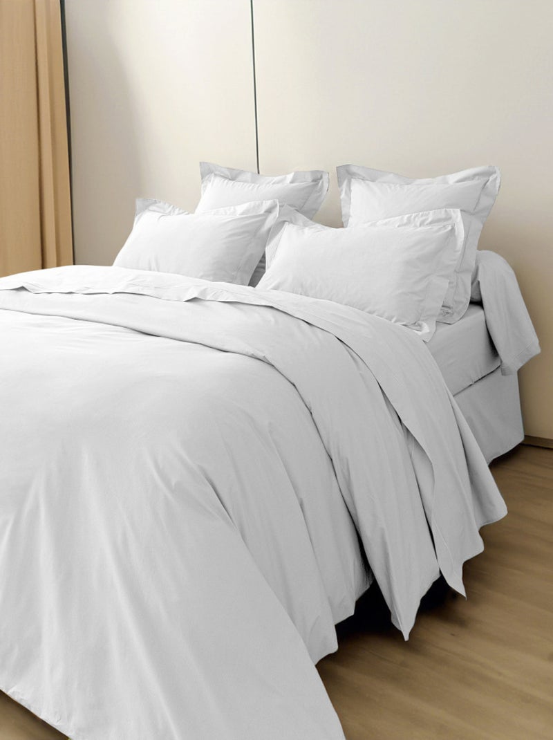 Housse de couette - Coton Pur - 100% Percale de coton peigné Blanc - Kiabi