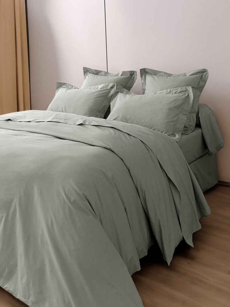 Housse de couette - Coton Pur - 100% Percale de coton peigné Bleu - Kiabi