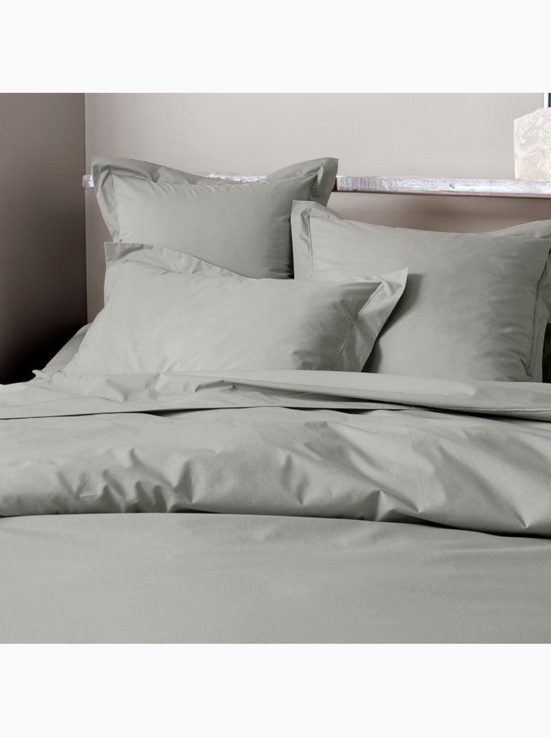 Housse de couette - Coton Pur - 100% Percale de coton peigné Gris clair - Kiabi