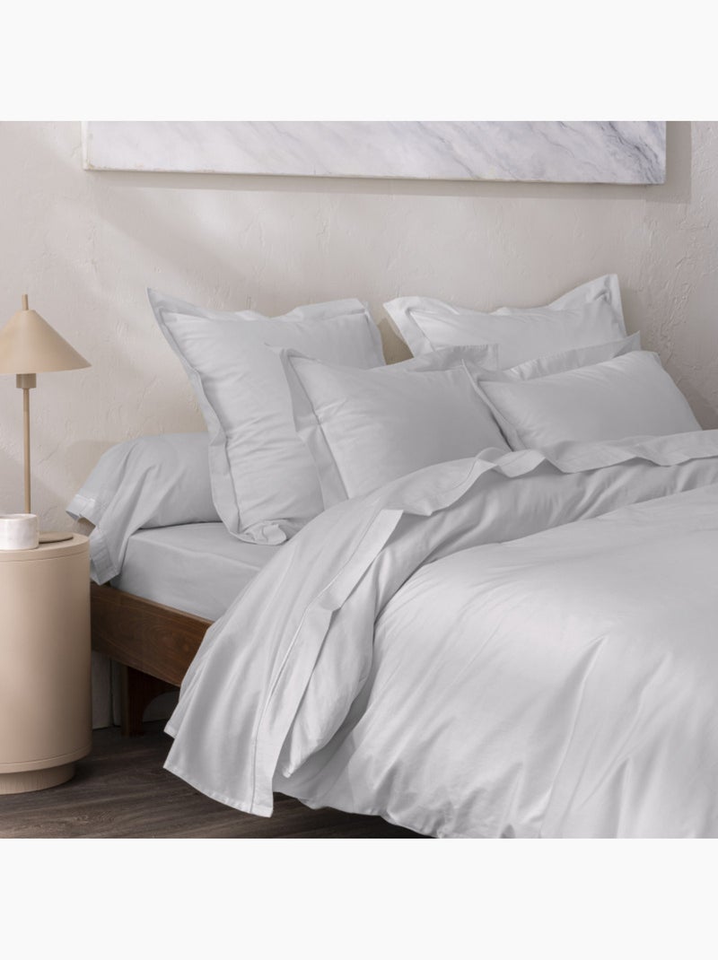 Housse de couette - Coton Pur - 100% Percale de coton peigné Gris clair - Kiabi