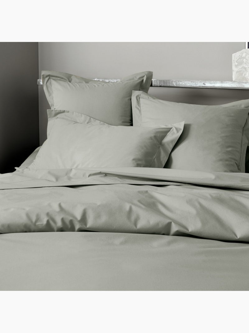 Housse de couette - Coton Pur - 100% Percale de coton peigné Gris - Kiabi