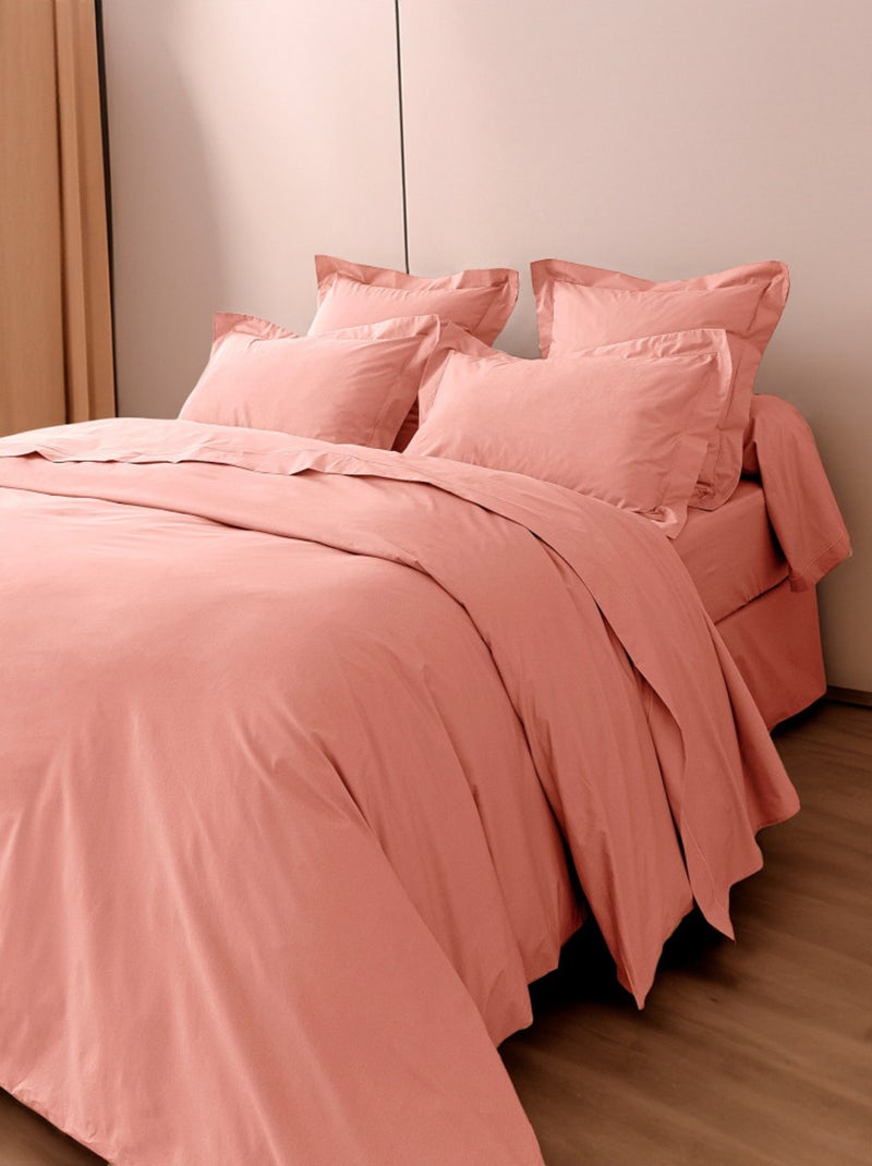 Housse de couette - Coton Pur - 100% Percale de coton peigné Rose - Kiabi