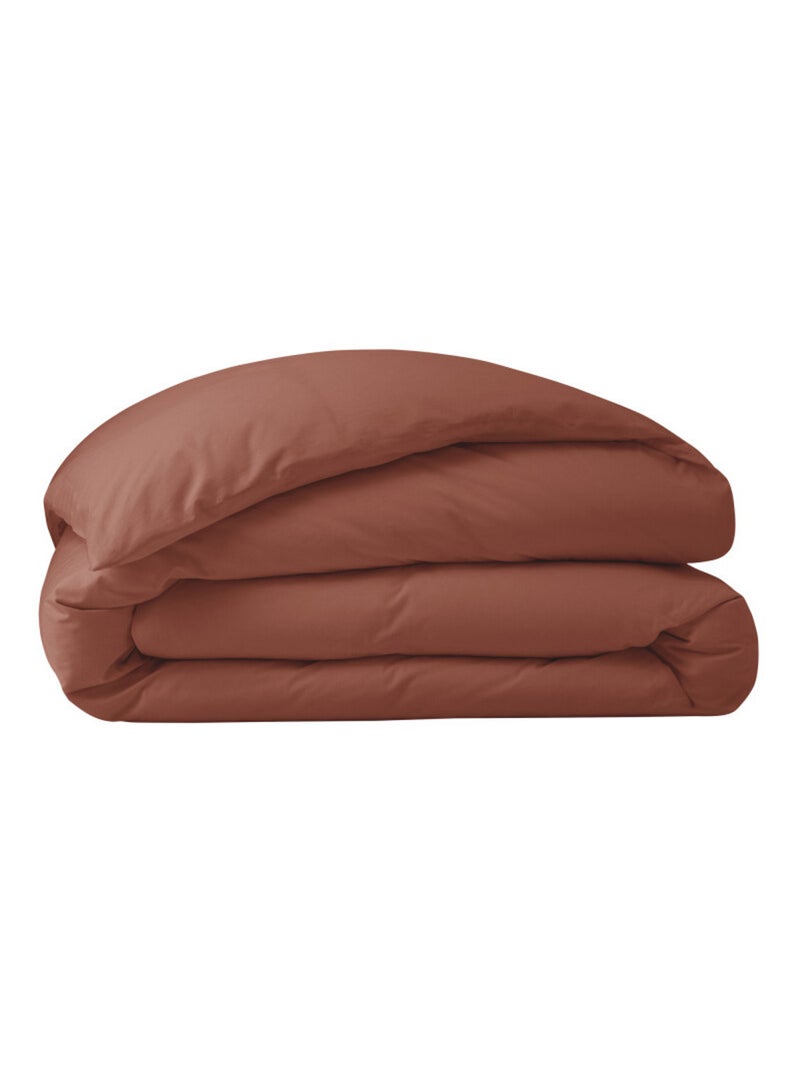 Housse de couette - Coton Pur - 100% Percale de coton peigné Terracotta - Kiabi