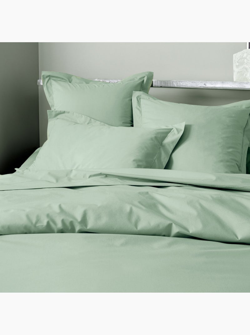 Housse de couette - Coton Pur - 100% Percale de coton peigné Vert clair - Kiabi