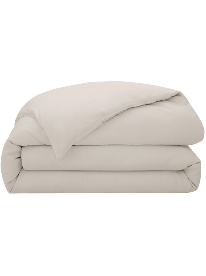 Housse de couette - Coton Pur - 100% Satin de coton Peigné" / 120 fils/cm² Beige - Kiabi