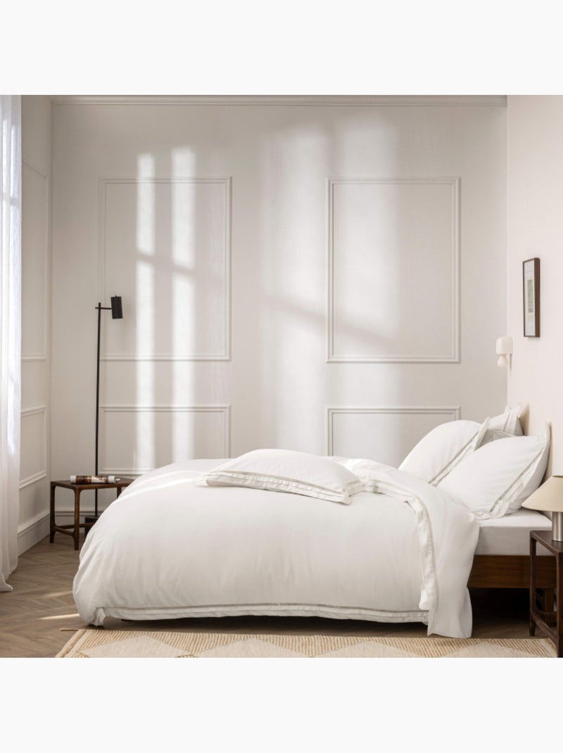 Housse de couette - coton pur - 100% satin de coton peigné" / 120 fils/cm² Blanc - Kiabi