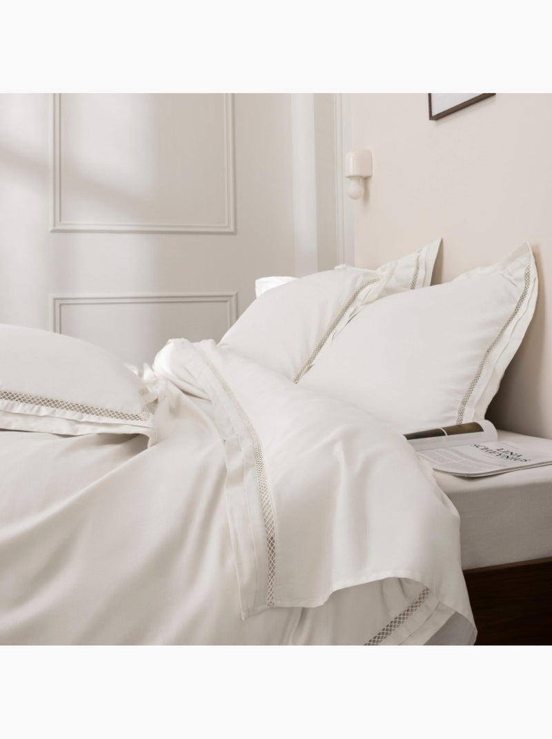 Housse de couette - coton pur - 100% satin de coton peigné" / 120 fils/cm² Blanc - Kiabi