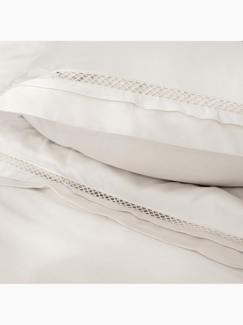 Housse de couette - coton pur - 100% satin de coton peigné" / 120 fils/cm² Blanc - Kiabi