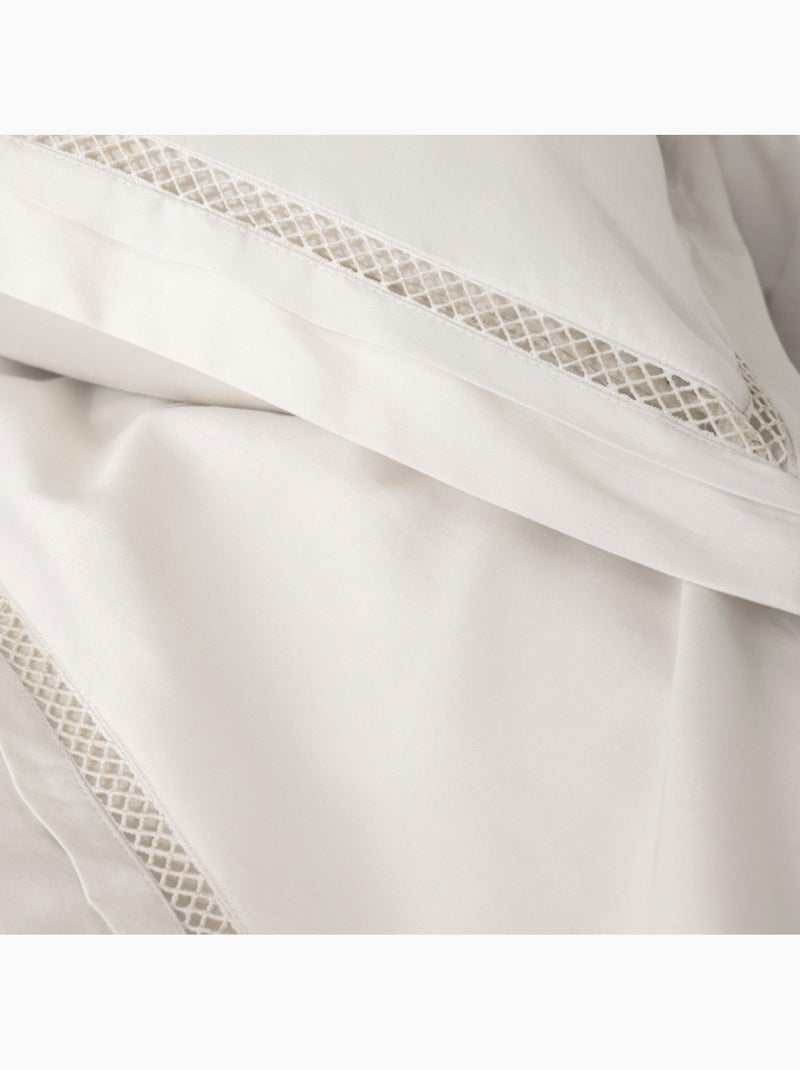 Housse de couette - coton pur - 100% satin de coton peigné" / 120 fils/cm² Blanc - Kiabi