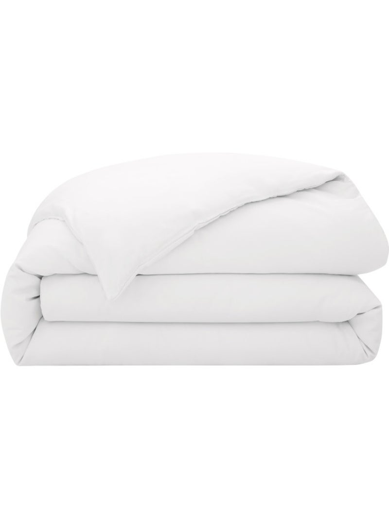 Housse de couette - Coton Pur - 100% Satin de coton Peigné" / 120 fils/cm² Blanc - Kiabi