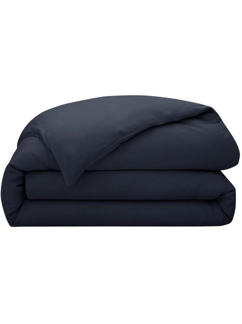 Housse de couette - Coton Pur - 100% Satin de coton Peigné" / 120 fils/cm² Bleu - Kiabi