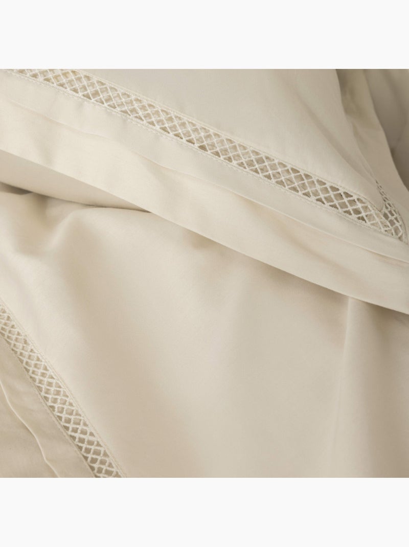 Housse de couette - coton pur - 100% satin de coton peigné" / 120 fils/cm² Ivoire - Kiabi