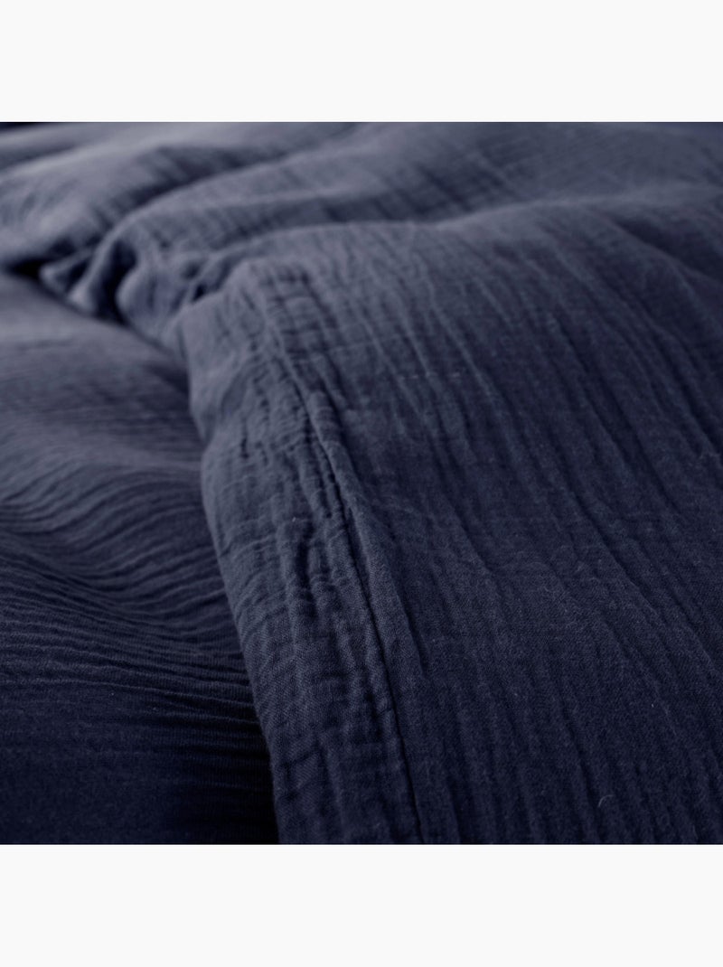 Housse de couette - Coton Pur Bleu nuit - Kiabi