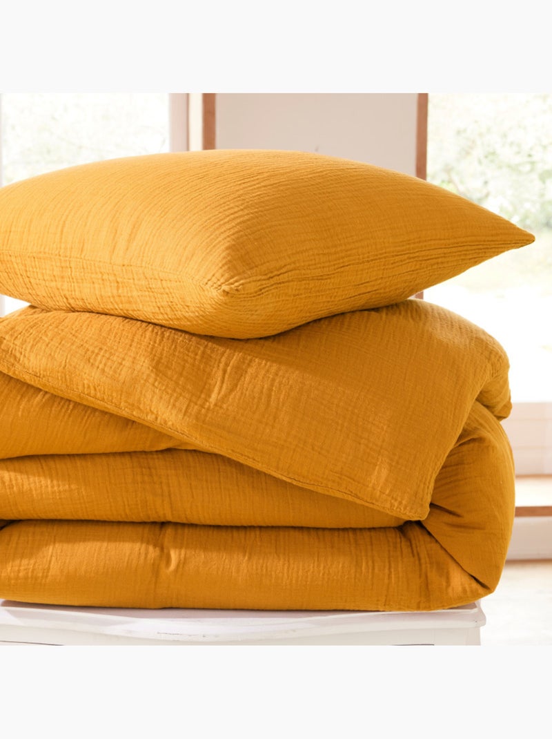 Housse de couette - Coton Pur Orange clémentine - Kiabi