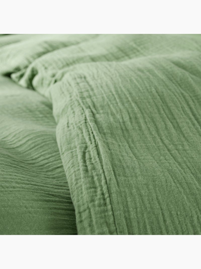 Housse de couette - Coton Pur Vert olive - Kiabi