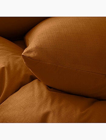 Parure de lit 3 pièces en coton tissage épais housse + taies