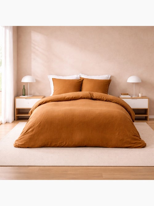 Housse de couette - coton relief uni clara - texture structurée - 2 taies 63 x 63 cm - Kiabi Housse de couette - coton relief uni clara - texture structurée - 2 taies 63 x 63 cm - Kiabi