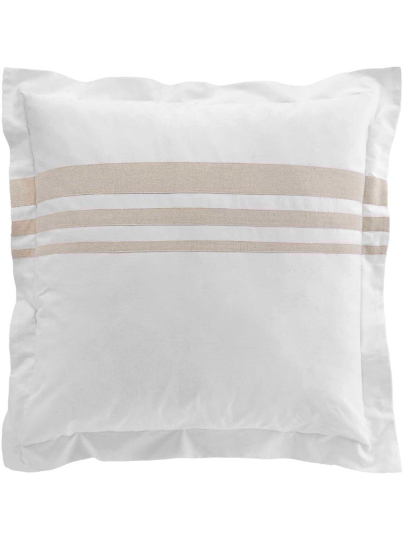 Housse de couette - Douceur d'intérieur - 95% Coton / 5% Lin / 57 Fils/cm² Blanc - Kiabi