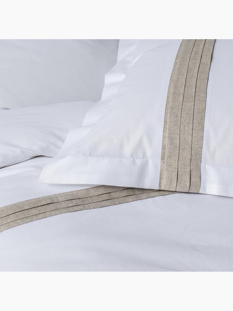 Housse de couette - Douceur d'int?rieur - 95% Coton / 5% Lin / 57 Fils/cm? Blanc - Kiabi