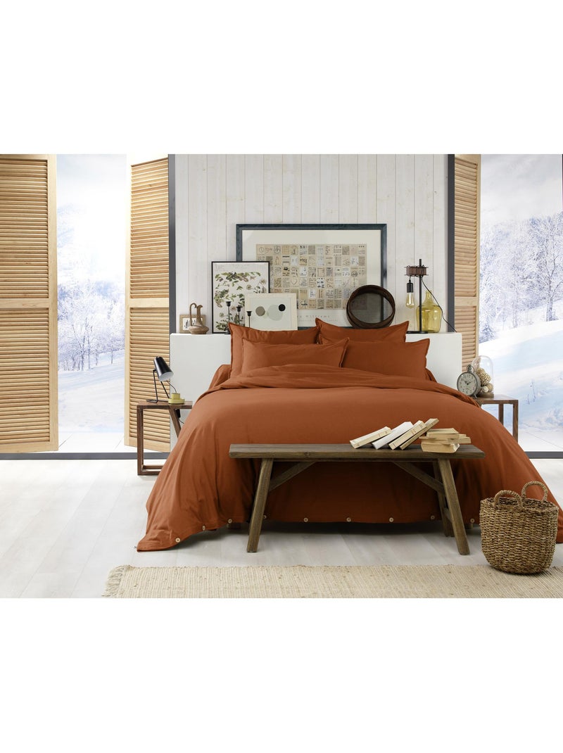 Housse de Couette - Flanelle de coton douce et chaude - Candice Orange - Kiabi