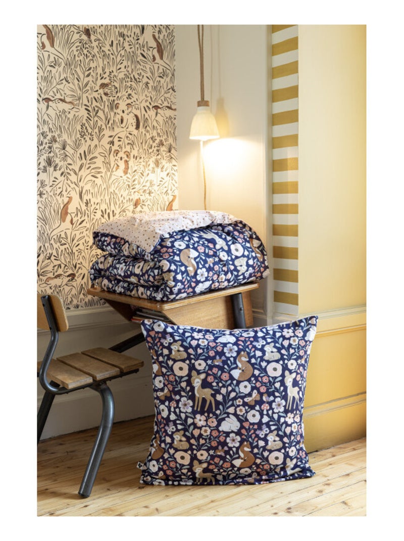 Housse de couette - L'effet papillon - 100 % Coton 57 Fils/cm² Argent - Kiabi