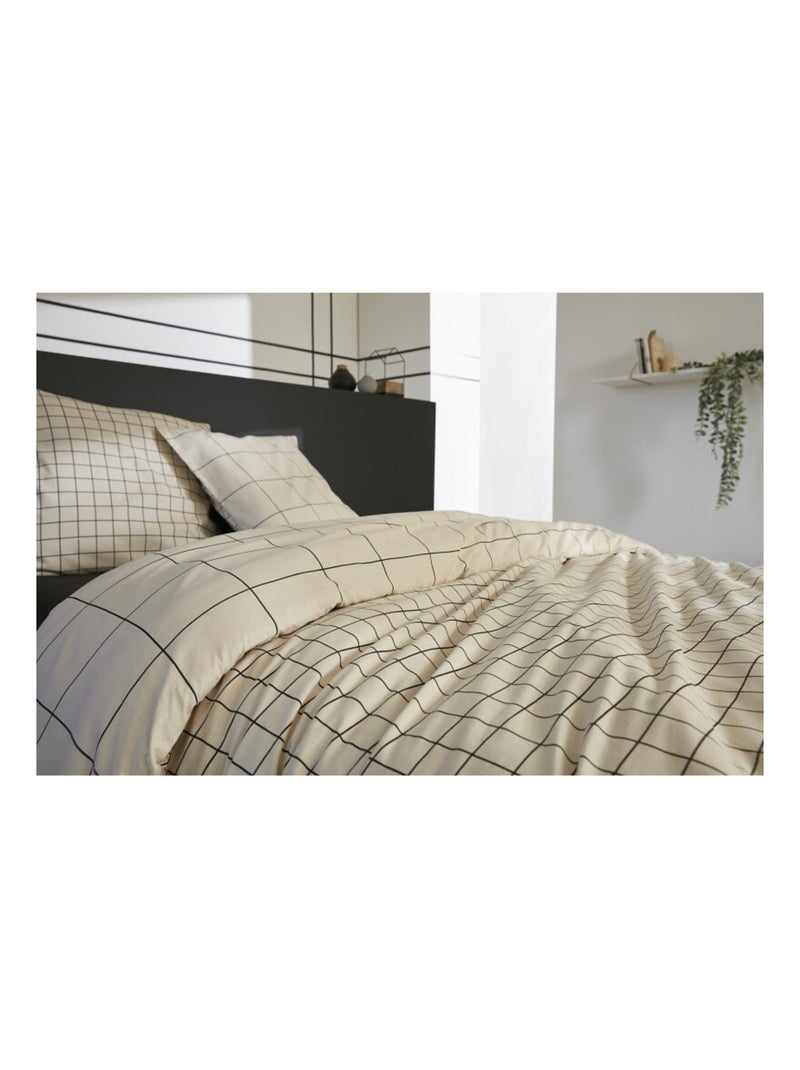 Housse de couette - L'effet papillon - 100 % Coton 57 Fils/cm² Beige - Kiabi