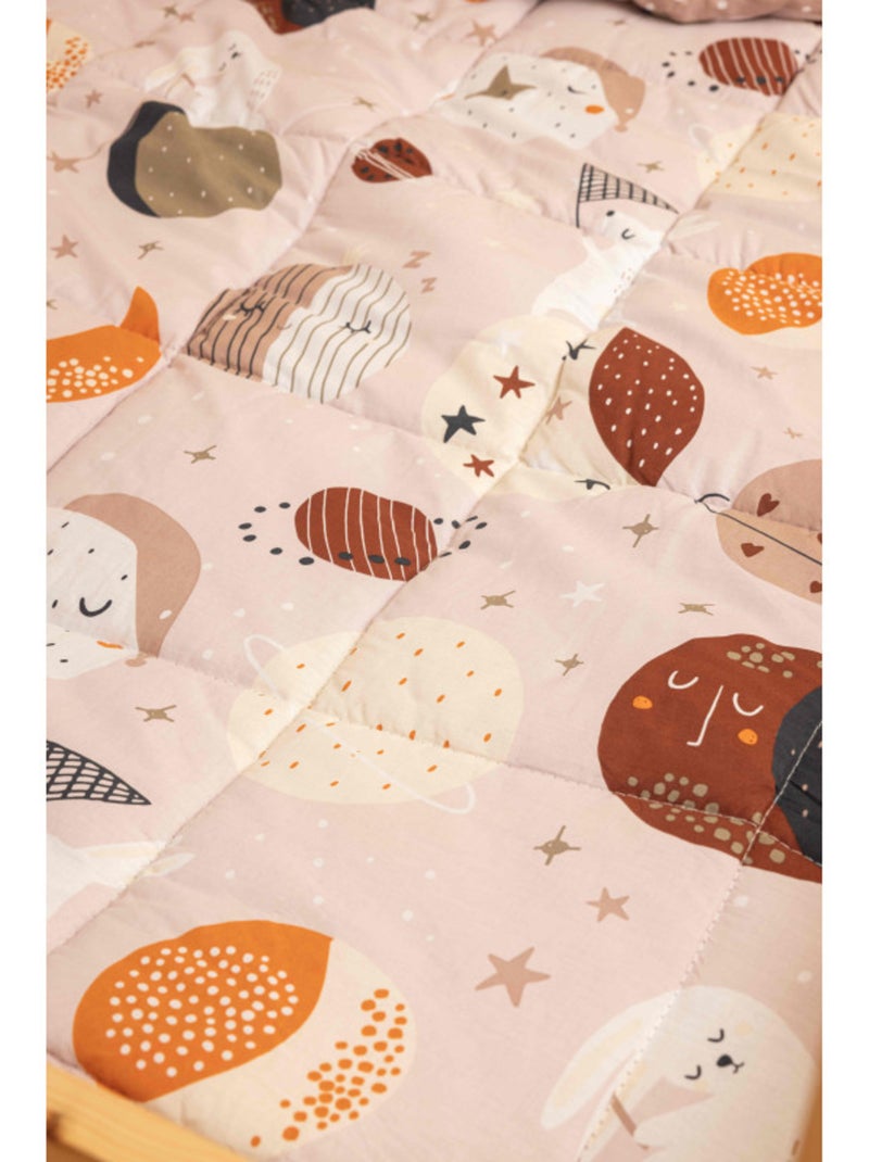 Housse de couette - L'effet papillon - 100 % Coton 57 Fils/cm² Beige - Kiabi