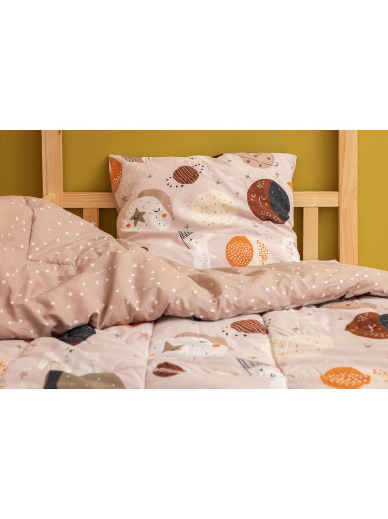 Housse de couette - L'effet papillon - 100 % Coton 57 Fils/cm² Beige - Kiabi